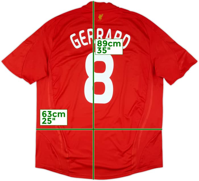 2008-10 Liverpool Home Shirt Gerrard #8 - 6/10 - (XXL)
