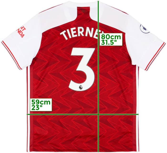 2020-21 Arsenal Home Shirt Tierney #3 - 7/10 - (XL)