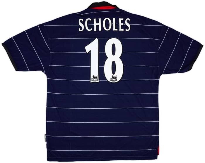 1999-00 Manchester United Away Shirt Scholes #18 (XL)