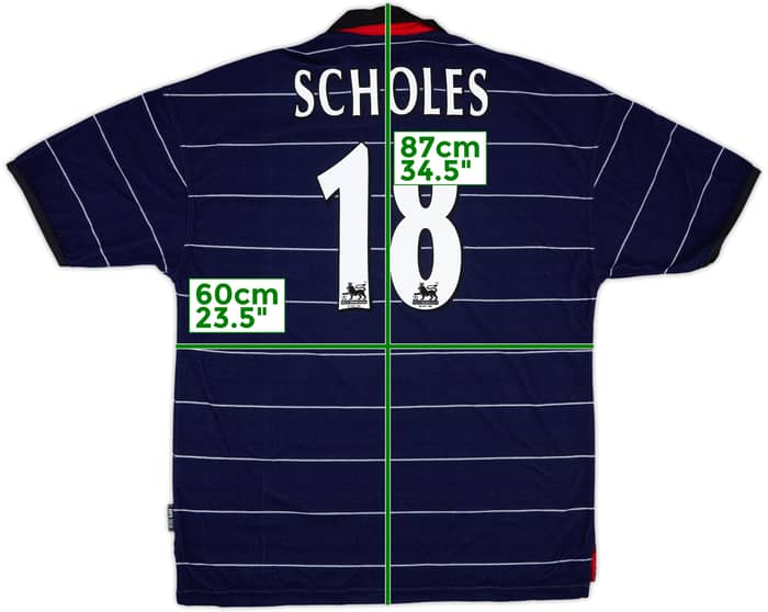 1999-00 Manchester United Away Shirt Scholes #18 (XL)