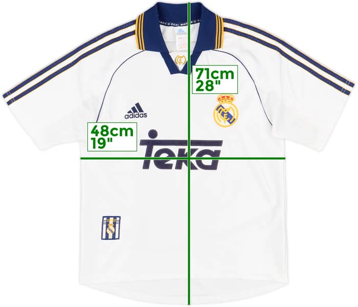1998-00 Real Madrid Home Shirt - 8/10 - (XL.Boys)