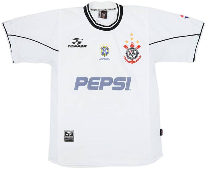 2000-01 Corinthians 'Bi Campeao Brasileiro' Home Shirt #9 - 7/10 - (M)