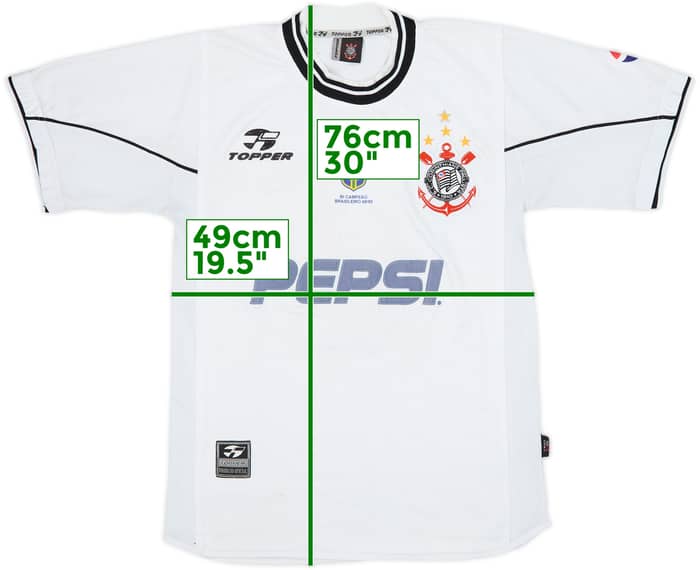 2000-01 Corinthians 'Bi Campeao Brasileiro' Home Shirt #9 - 7/10 - (M)