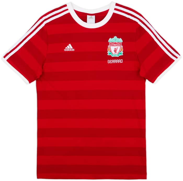 2010-11 Liverpool adidas Cotton Tee Gerrard #8 - 5/10 - (M)