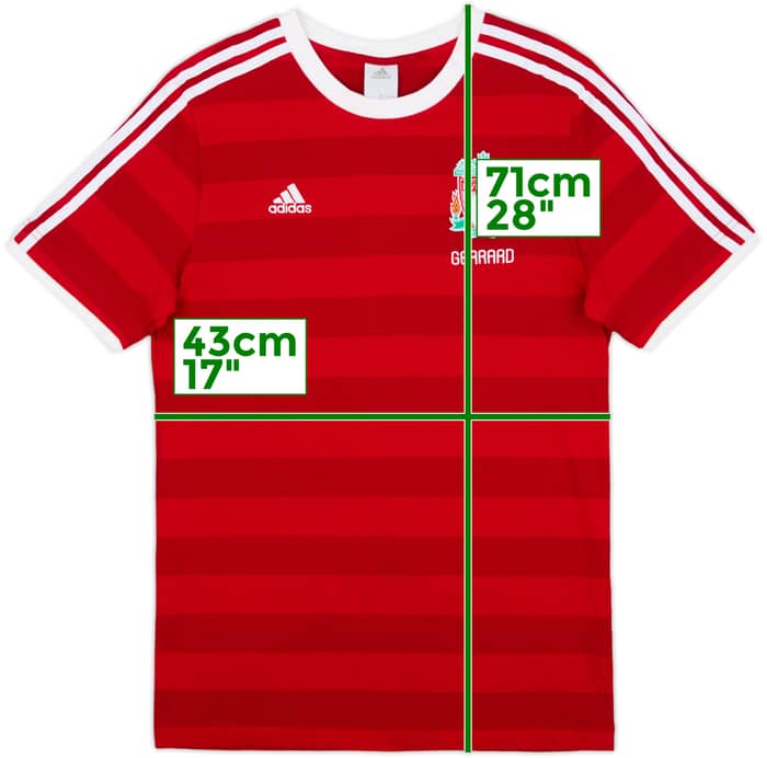 2010-11 Liverpool adidas Cotton Tee Gerrard #8 - 5/10 - (M)