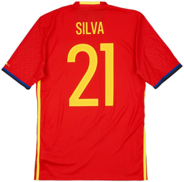 2016-17 Spain Authentic Home Shirt Silva #21 - 9/10 - (M)