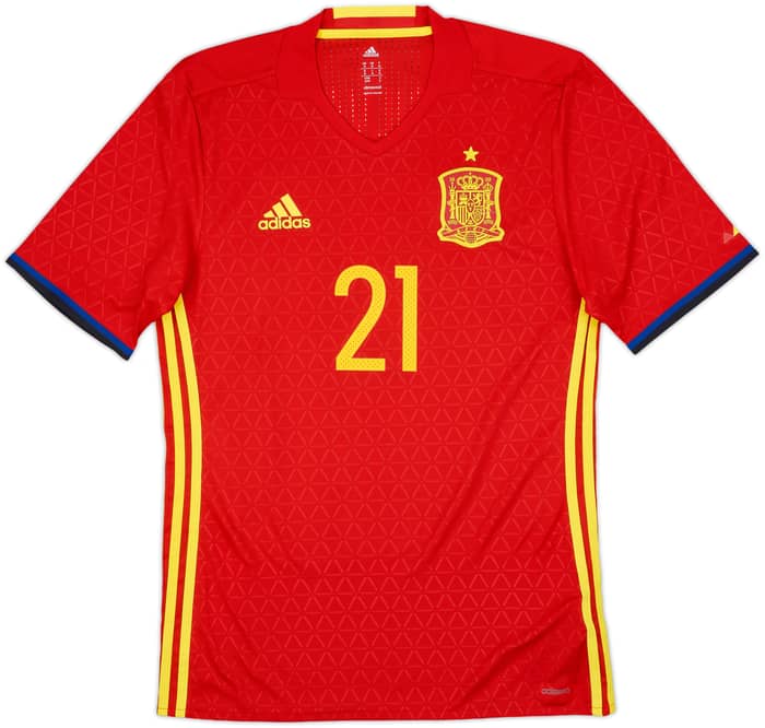 2016-17 Spain Authentic Home Shirt Silva #21 - 9/10 - (M)