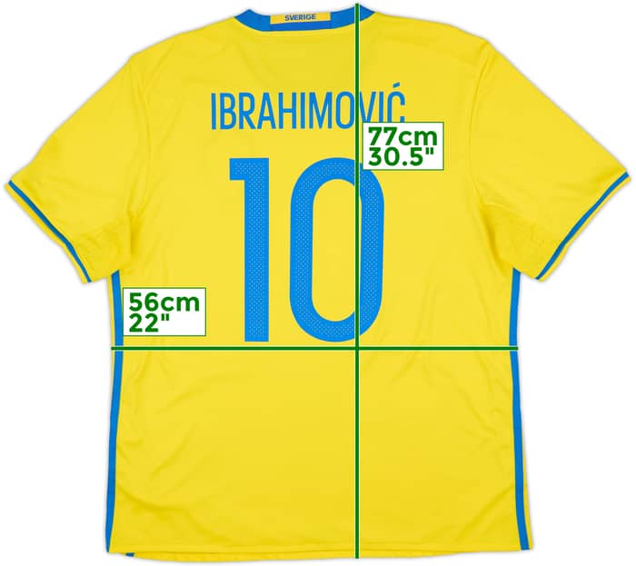 2016-17 Sweden Home Shirt Ibrahimovic #10 - 8/10 - (XL)