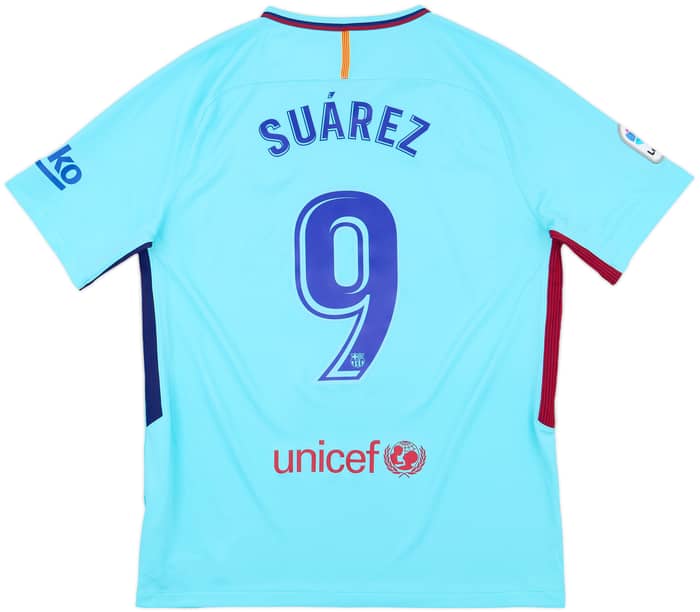2017-18 Barcelona Away Shirt Suarez #9 - 9/10 - (L)