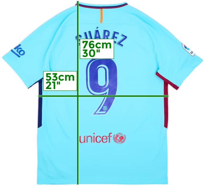 2017-18 Barcelona Away Shirt Suarez #9 - 9/10 - (L)