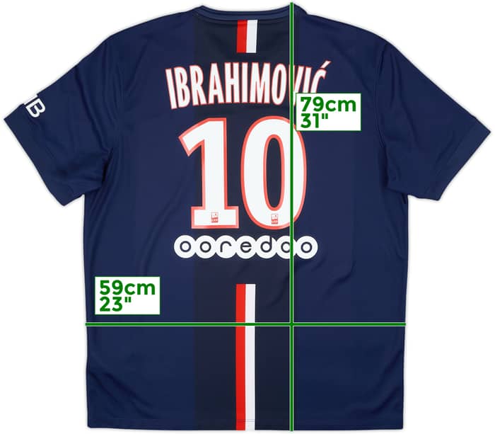 2014-15 Paris Saint-Germain Home Shirt Ibrahimovic #10 - 10/10 - (XL)