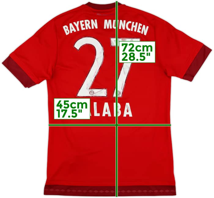 2015-16 Bayern Munich Home Shirt Alaba #27 - 5/10 - (S)