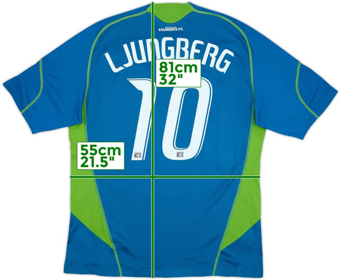 Camiseta de visitante versión jugador del Seattle Sounders 2009-11 Ljungberg #10 - 9/10 - (XL)