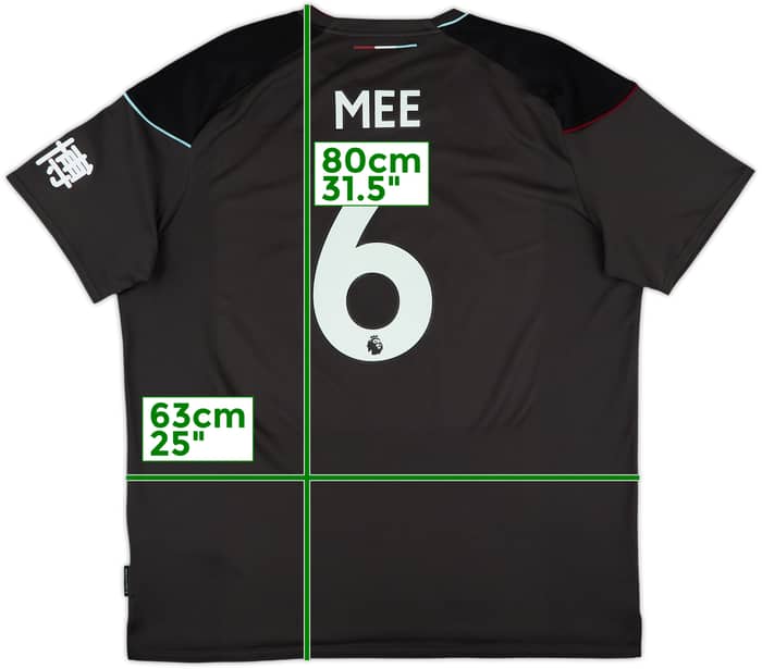 2020-21 Burnley Away Shirt Mee #6 - 9/10 - (XXL)