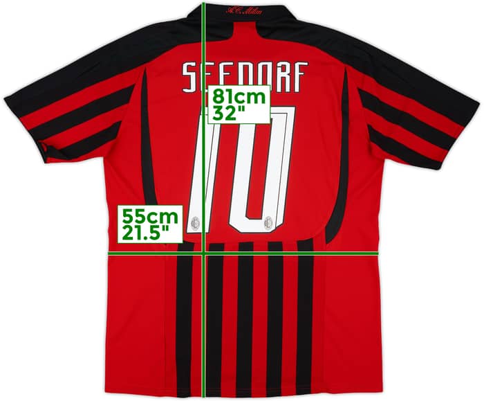 2007-08 AC Milan Home Shirt Seedorf #10 - 6/10 - (L)