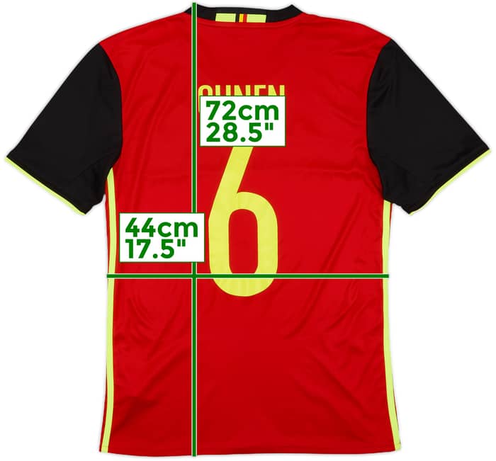 2016-17 Belgium Home Shirt Cunen #6 - 8/10 - (S)
