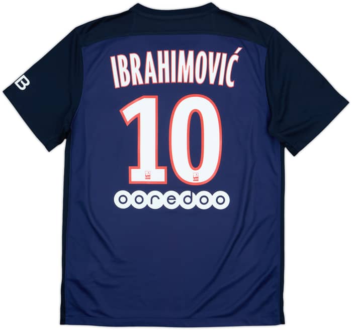 2015-16 Paris Saint-Germain Home Shirt Ibrahimovic #10 - 8/10 - (M)