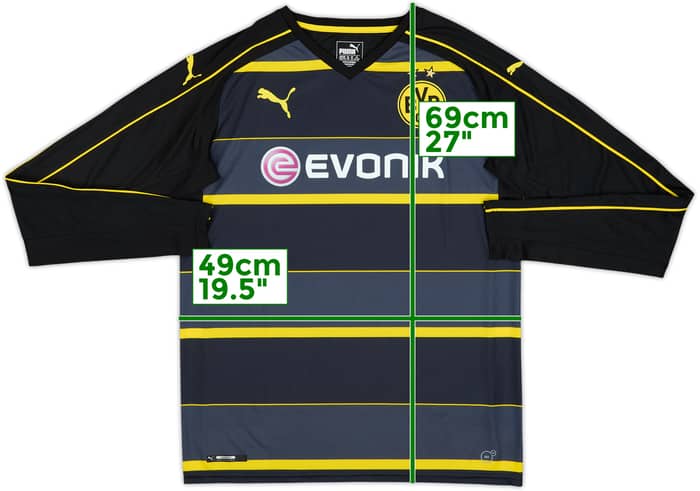2016-17 Borussia Dortmund Away L/S Shirt - 9/10 - (XL.Boys)