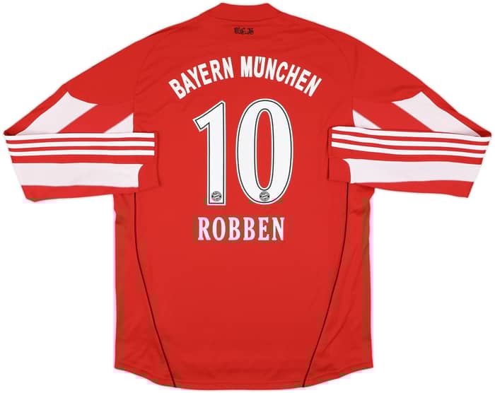 2010-11 Bayern Munich Home L/S Shirt Robben #10 - 8/10 - (XL)