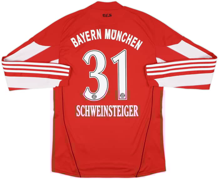 2010-11 Bayern Munich Home L/S Shirt Schweinsteiger #31 - 8/10 - (M)