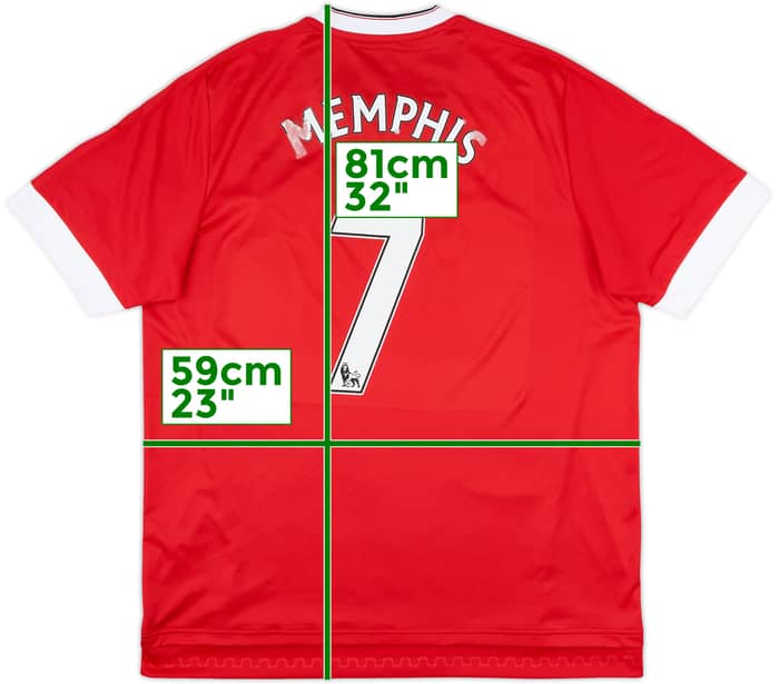 2015-16 Manchester United Home Shirt Memphis #7 - 4/10 - (XL)