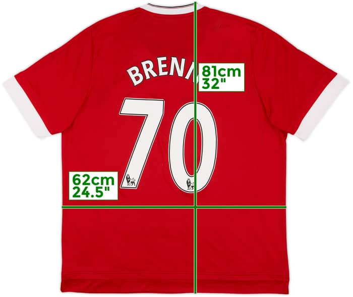2015-16 Manchester United Home Shirt Brenne #70 - 7/10 - (XXL)