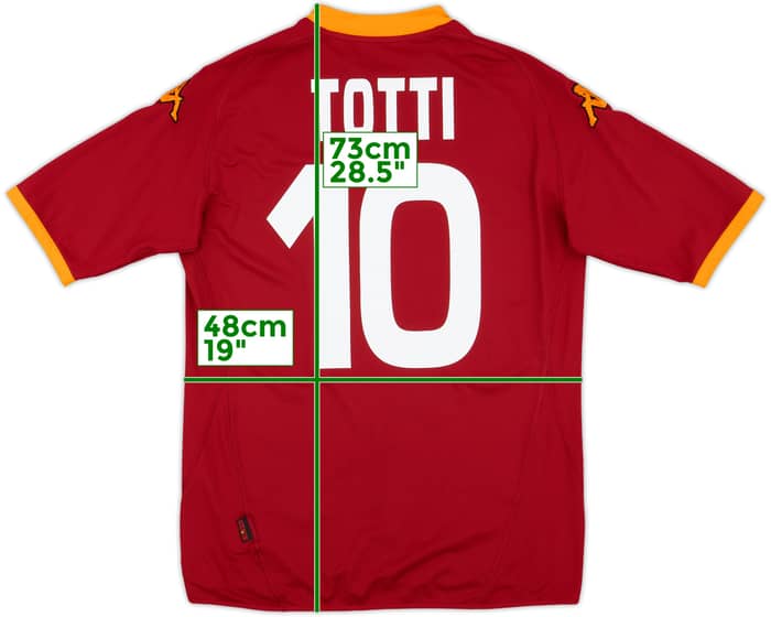 2007-08 Roma Home Shirt Totti #10 - 8/10 - (XL)
