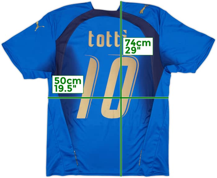 2006 Italy Home Basic Shirt Totti #10 - 7/10 - (M)