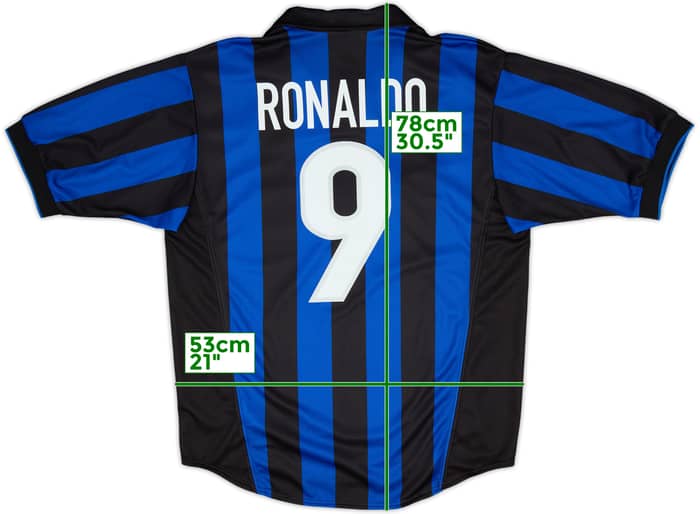 1998-99 Inter Milan Home Shirt Ronaldo #9 - 9/10 - (M)