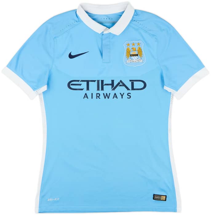 2015-16 Manchester City Authentic Home Shirt Silva #21 - 9/10 - (M)