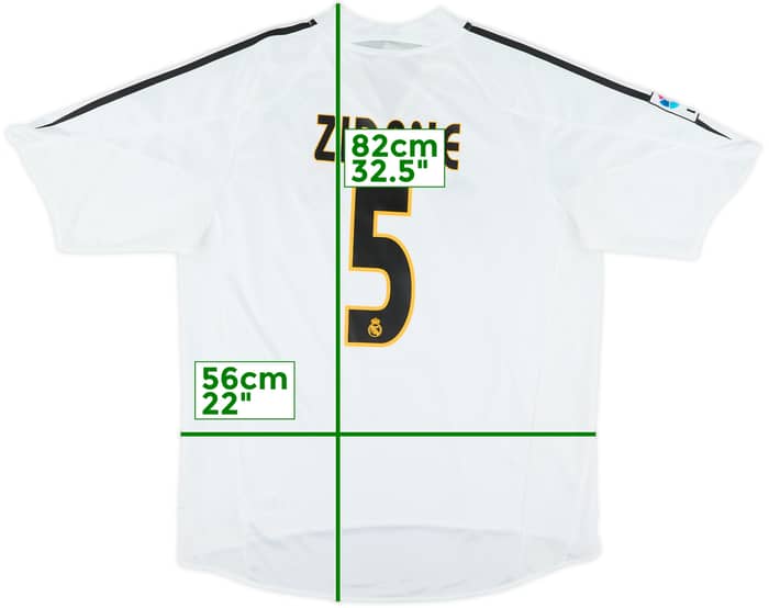 2004-05 Real Madrid Home Shirt Zidane #5 - 9/10 - (L)
