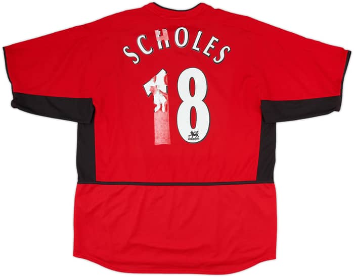 2002-04 Manchester United Home Shirt Scholes #18 - 4/10 - (XL)