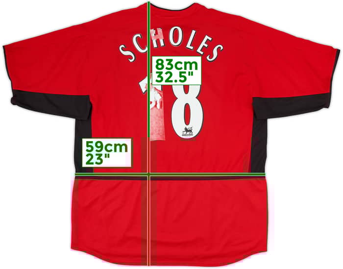 2002-04 Manchester United Home Shirt Scholes #18 - 4/10 - (XL)