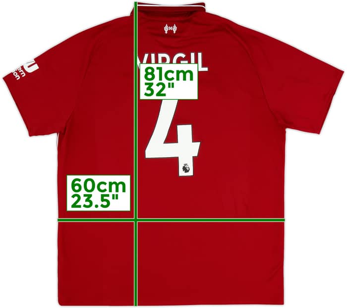 2018-19 Liverpool Home Shirt Virgil #4 - 4/10 - (XL)