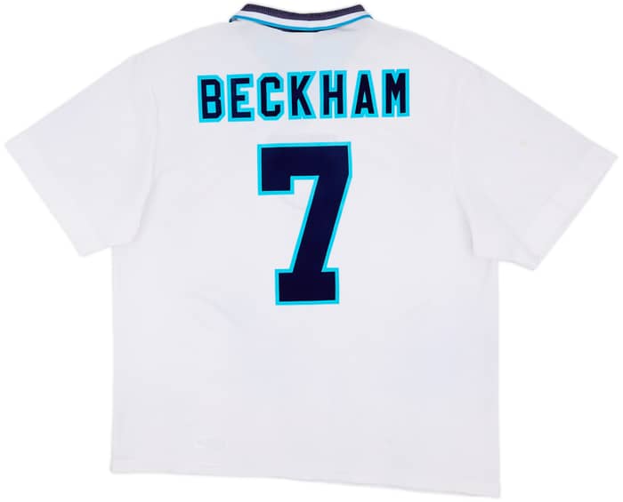 1995-97 England Home Shirt Beckham #7 - 7/10 - (XXL)