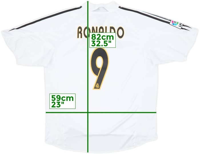 2004-05 Real Madrid Home Shirt Ronaldo #9 - 7/10 - (XL)