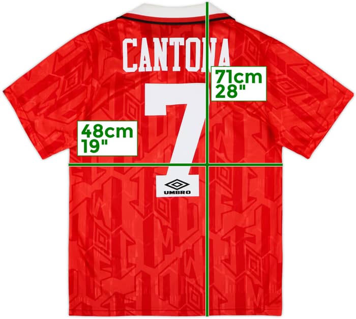 1992-94 Manchester United Home Shirt Cantona #7 - 8/10 - (S)