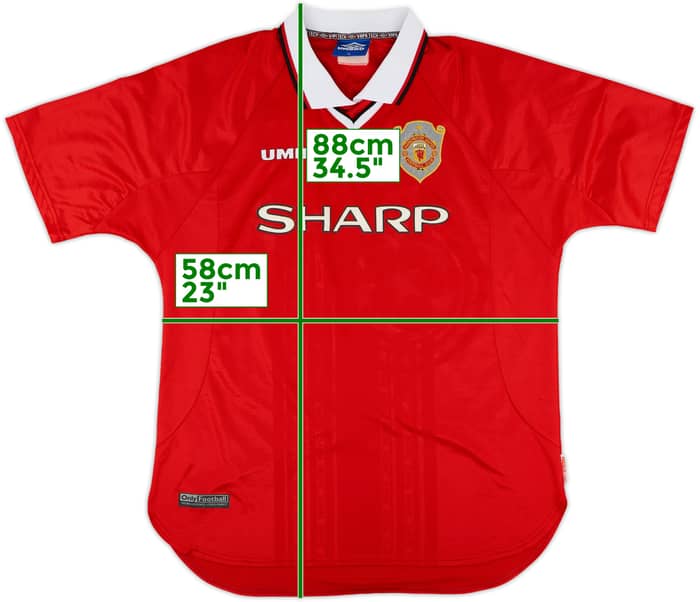 1997-00 Manchester United CL Shirt Beckham #7 - 9/10 - (XL)