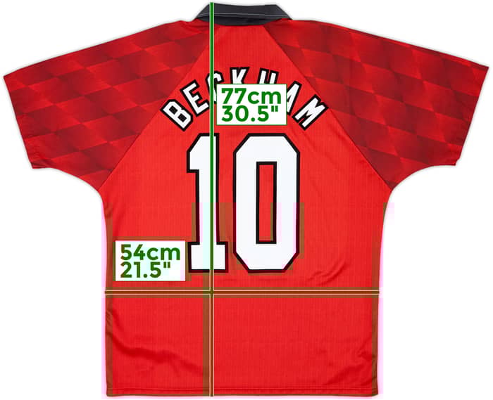 1996-98 Manchester United Home Shirt Beckham #10 - 10/10 - (M)