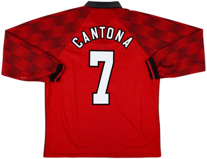 1996-98 Manchester United Home L/S Shirt Cantona #7 - 8/10 - (L)