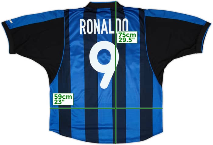 2000-01 Inter Milan Home Shirt Ronaldo #9 - 6/10 - (XL)