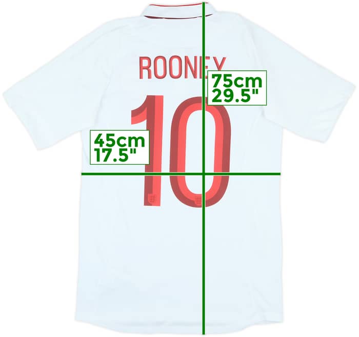 2012-13 England Home Shirt Rooney #10 - 8/10 - (S)