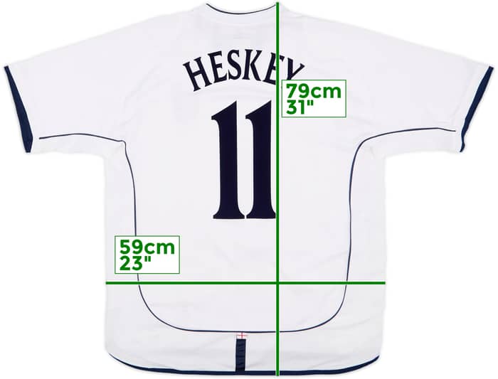 2001-03 England Home Shirt Heskey #11 - 10/10 - (XL)
