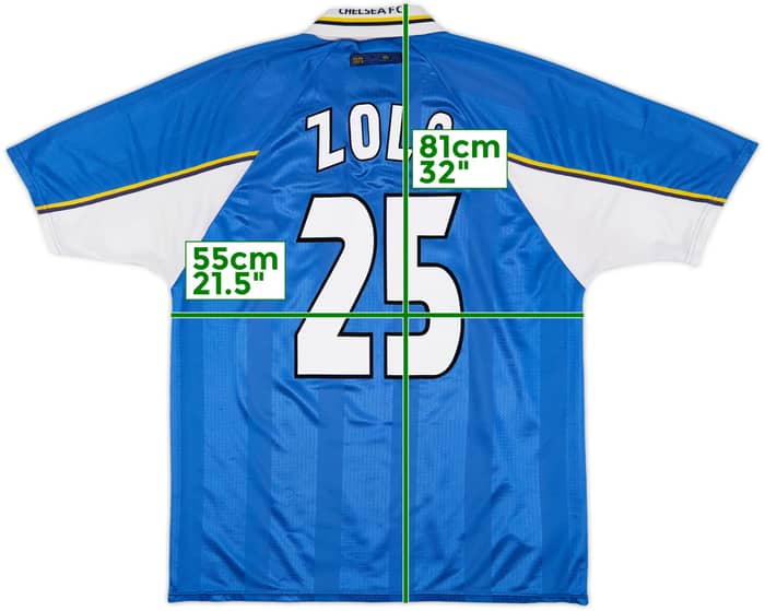 1997-99 Chelsea Home Shirt Zola #25 - 8/10 - (XL)