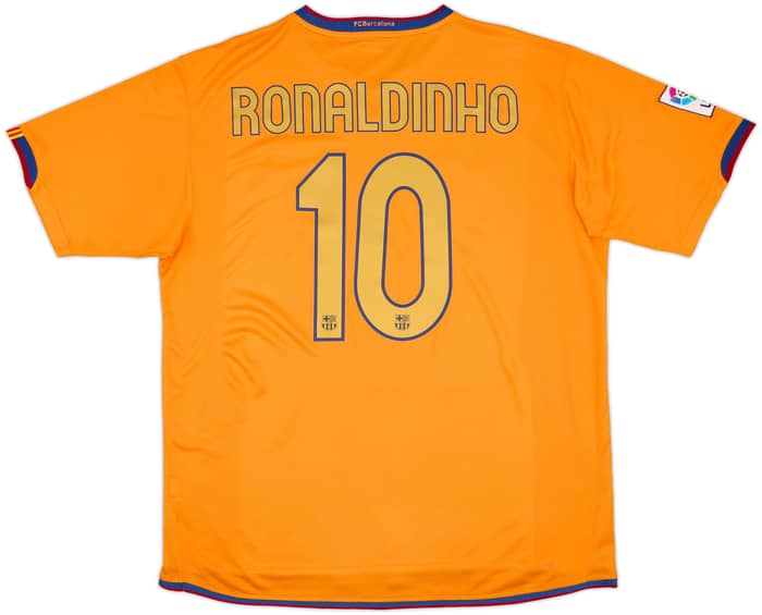 2006-08 Barcelona Away Shirt Ronaldinho #10 - 8/10 - (XL)