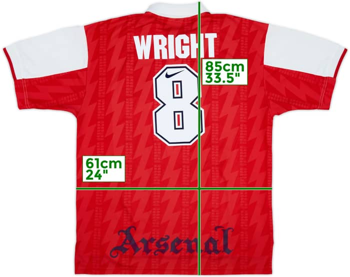 1994-96 Arsenal Home Shirt Wright #8 - 8/10 - (XXL)