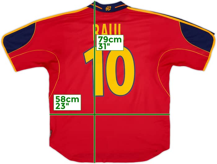 1999-02 Spain Home Shirt Raul #10 - 8/10 - (L)