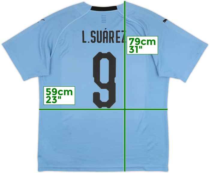 2018-19 Uruguay Home Shirt Suarez #9 - 8/10 - (XL)