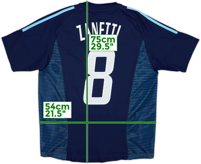 2002-04 Argentina Away Shirt Zanetti #8 - 9/10 - (M)