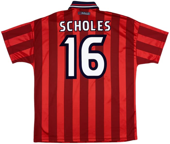 1997-99 England Away Shirt Scholes #16 - 9/10 - (XL)